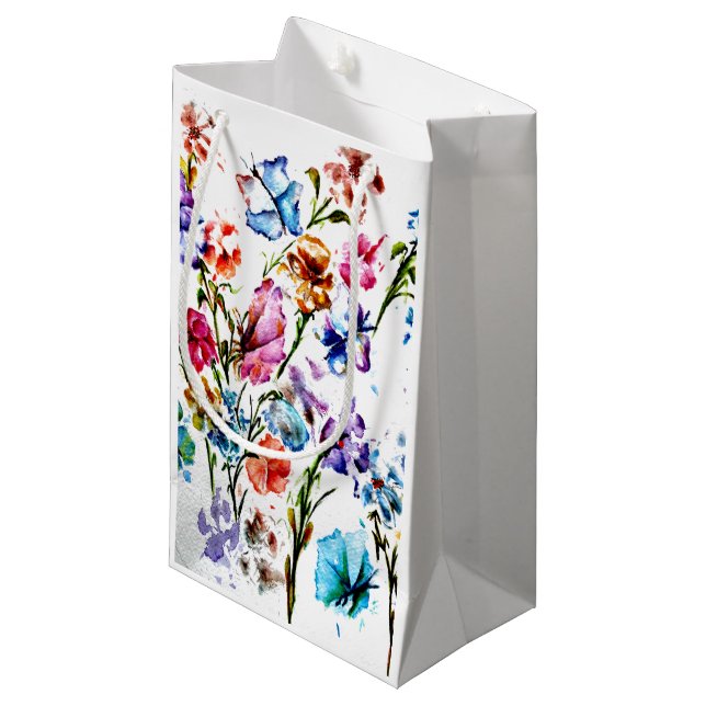 BUTTERFLIES AND BLOOMS SMALL GIFT BAG (Front Angled)