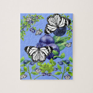 Butterflies and Blueberries Jigsaw Puzzle