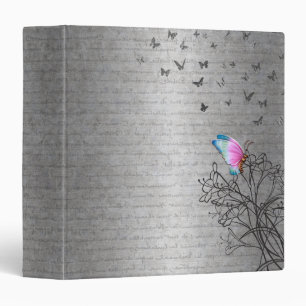Butterflies and Calligraphy  3 Ring Binder