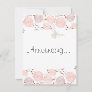 Butterflies and Coral Chrysanthemums Engagement Announcement