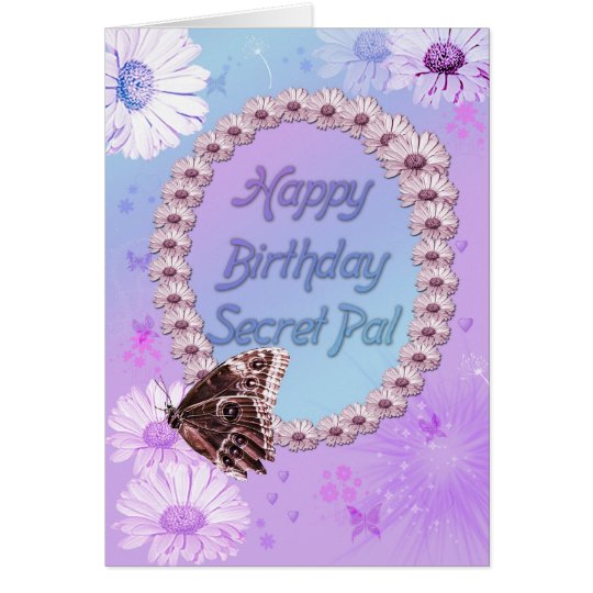 Butterflies and daisies Birthday card, secret pal Card