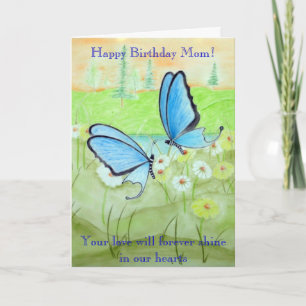 Butterflies and Daisys Happy Birthday Mom! Card