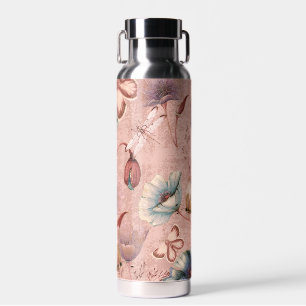 Butterflies and Dragonflies on Poppies Water Bottle