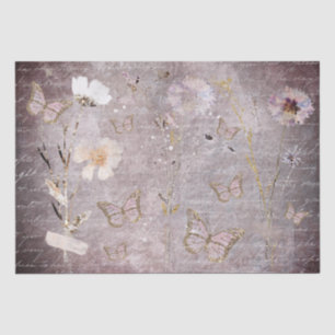 butterflies and dried flowers tissue paper