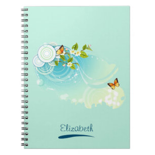 Butterflies and Flower Blossoms Notebook
