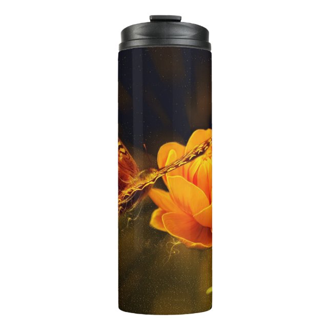 Butterflies and Flower Thermal Tumbler (Front)