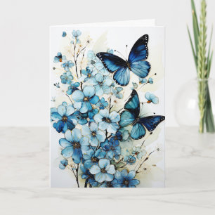 Butterflies and Flowers Blank Note Greeting Card