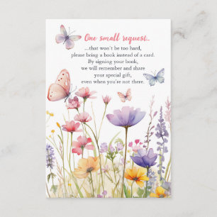 Butterflies and Flowers Book Request Insert Card
