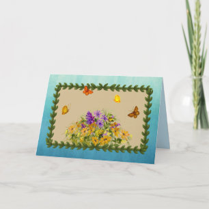 Butterflies and Flowers Card