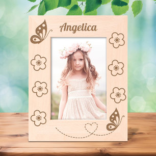 Butterflies and Flowers Custom Name 5x7 Etched Frames