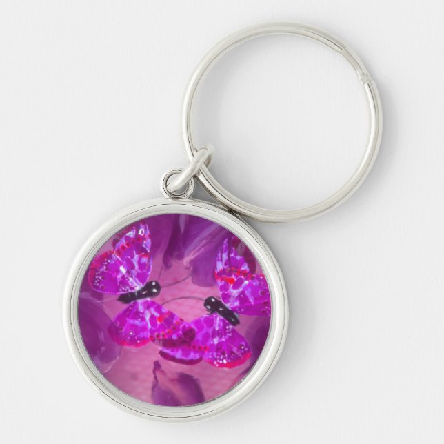 Butterflies and flowers keychain (Front)