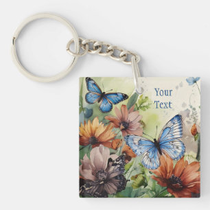Butterflies and Flowers Keychain
