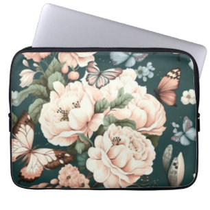 Butterflies and flowers  laptop sleeve