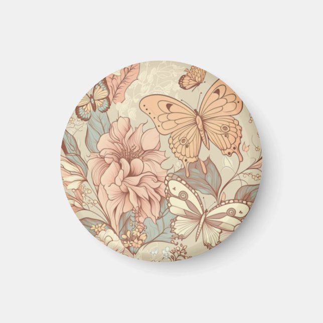Butterflies and flowers  magnet (Front)