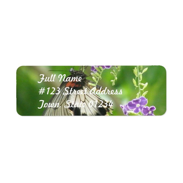 Butterflies and Flowers Mailing Label (Front)