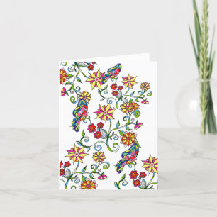Butterflies and Flowers Notecard
