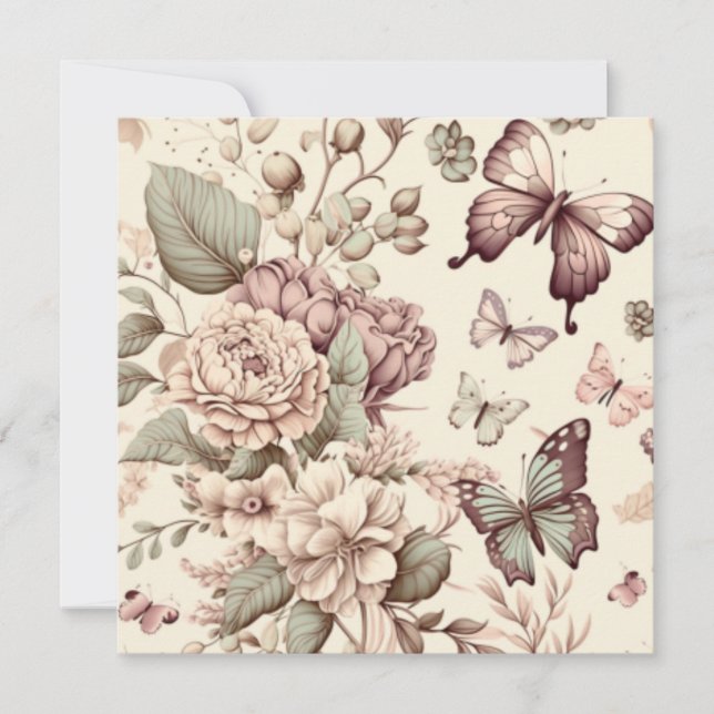 Butterflies and flowers pastel decor (Front)
