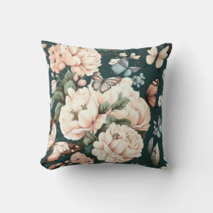 Butterflies and flowers  throw pillow