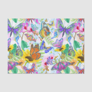 Butterflies and Flowers Tissue Paper