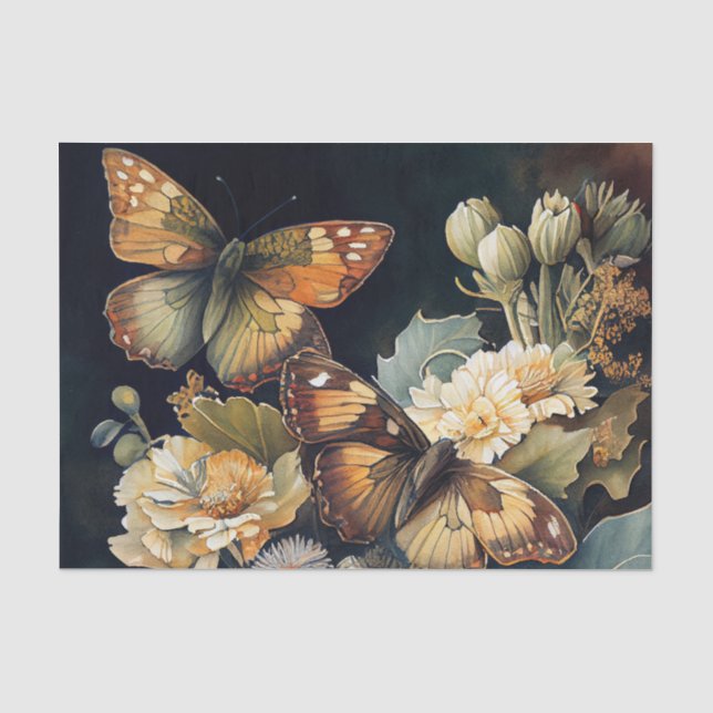 Butterflies and Flowers Tissue Paper (Front)