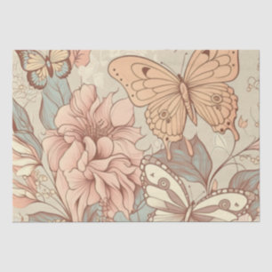 Butterflies and flowers  tissue paper