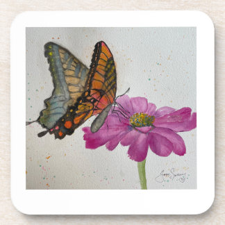 Butterflies and flowers to brighten your home coaster