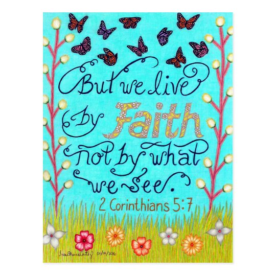 Butterflies And Flowers Typography Bible Verse Postcard