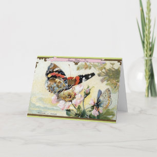 Butterflies and Flowers Vintage Mother's Day Card