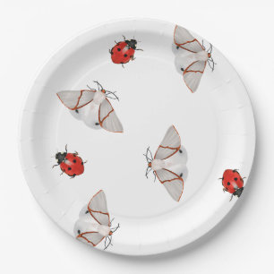Butterflies and ladybugs paper plate