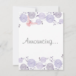 Butterflies and Lavender Chrysanthemum Engagement Announcement