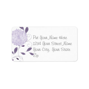 Butterflies and Lavender Chrysanthemums Label