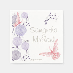 Butterflies and Lavender Chrysanthemums Napkin