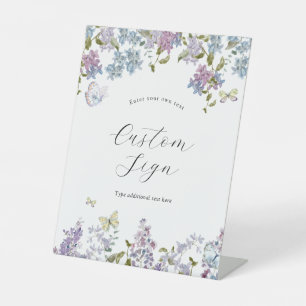 Butterflies and Lilac Custom Text Sign