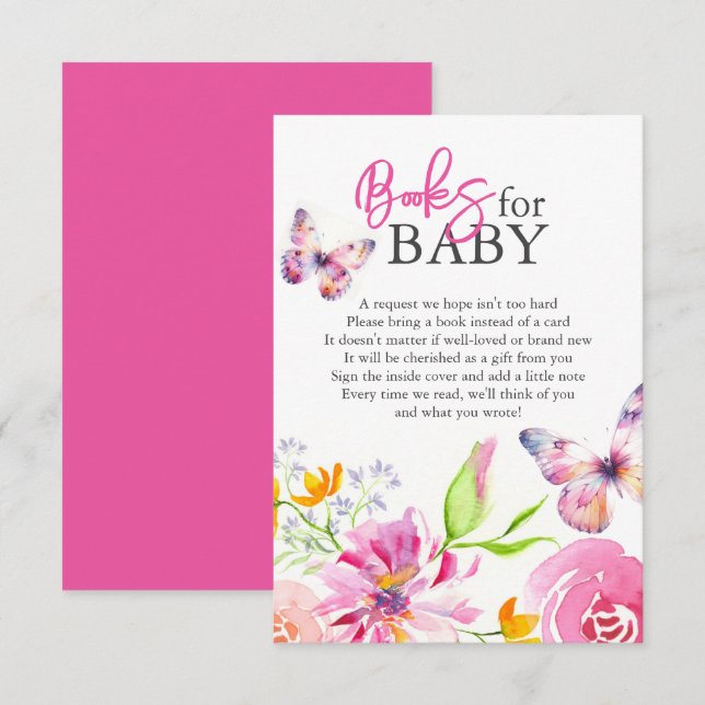 Butterflies and Lullabies Books For Baby Enclosure Card (Front/Back)