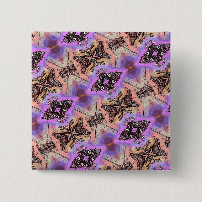 BUTTERFLIES AND MOTHS 2 INCH SQUARE BUTTON (Front)