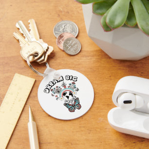 Butterflies and Mushrooms Dream Big positive inspo Keychain