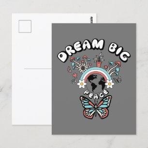Butterflies and Mushrooms Dream Big positive inspo Postcard