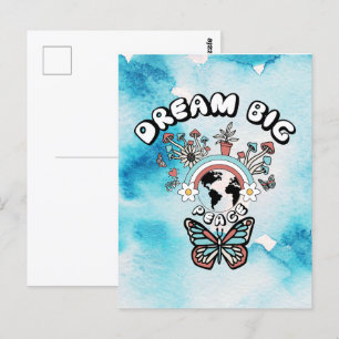 Butterflies and Mushrooms Dream Big positive inspo Postcard