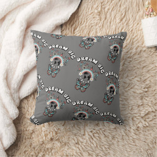 Butterflies and Mushrooms Dream Big positive inspo Throw Pillow