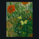 Butterflies and Poppies, 1889 by Vincent van Gogh Poster<br><div class="desc">Vincent van Gogh - Butterflies and Poppies,  1889. 
Vincent Willem van Gogh (1853-1890) was a Dutch Post-Impressionist painter who posthumously became one of the most famous and influential figures in Western art history.</div>
