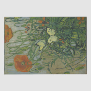 Butterflies and Poppies by Vincent Van Gogh Tissue Paper