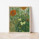 Butterflies and Poppies | Vincent van Gogh Poster<br><div class="desc">Butterflies and Poppies (1890) by Vincent van Gogh is a vibrant celebration of nature, featuring delicate butterflies fluttering around vivid red poppies. The artwork is filled with dynamic brushstrokes and rich, contrasting colours that bring the scene to life. Van Gogh's ability to capture the beauty and fragility of nature shines...</div>