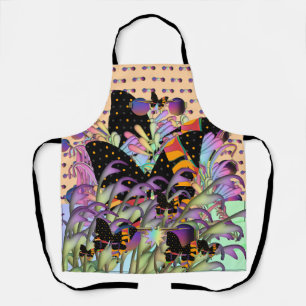 Butterflies And Purple Lenses Novelty Apron