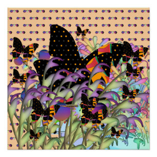  Butterflies And Purple Lenses Novelty  Poster