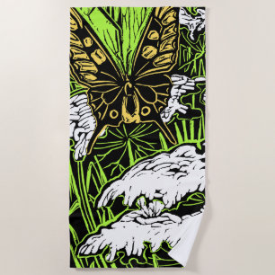 Butterflies and Queen Anne's Lace Beach Towel