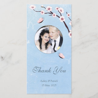 Butterflies and SakuraThank You Photo Thank You Card
