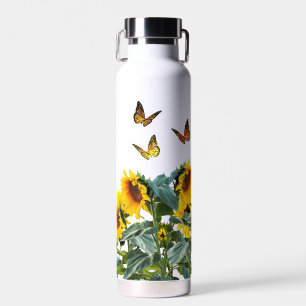 Butterflies and Sunflowers Water Bottle