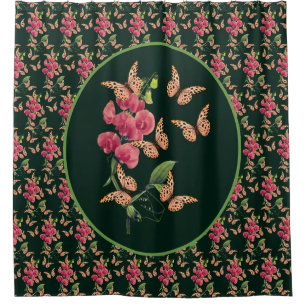 Butterflies And Sweet Pea Flower Art