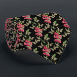 Butterflies And Sweet Pea Flower Black Tie<br><div class="desc">Pretty butterflies around a delicate pink sweet pea flower on a dark background floral art design by Susan.</div>