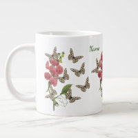 Butterflies And Sweet Pea Flower